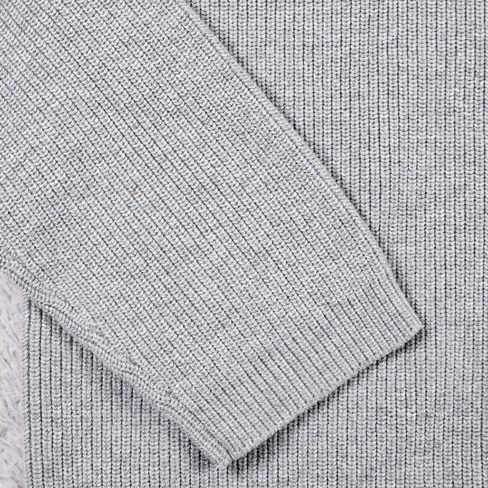 Hollister Sweater Mens Large Gray Cotton V Neck Knit Pullover Embroidered Y2K - Picture 3 of 9